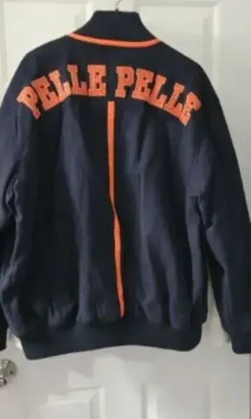 Pelle Pelle Mens Black & Orange Jacket, pellepelle.us