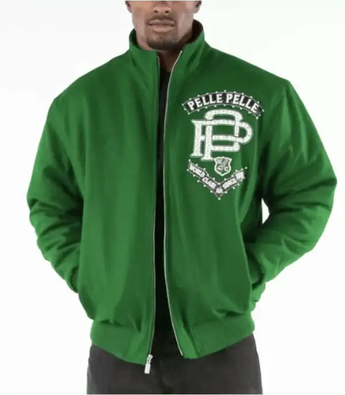 Pelle Pelle Elite Series Green Wool Jacket, pellepelle.us