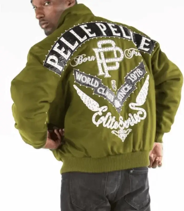 Pelle Pelle Elite Series Men Olive Jacket, PELLEPELLE.US