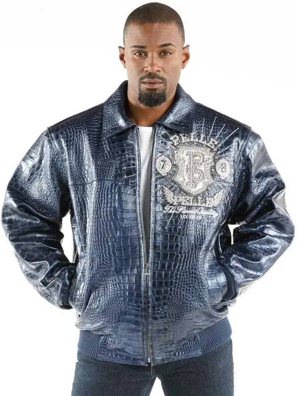 Pelle Pelle Mens Eye On The Prize Light Blue Jacket, pellepelle.us