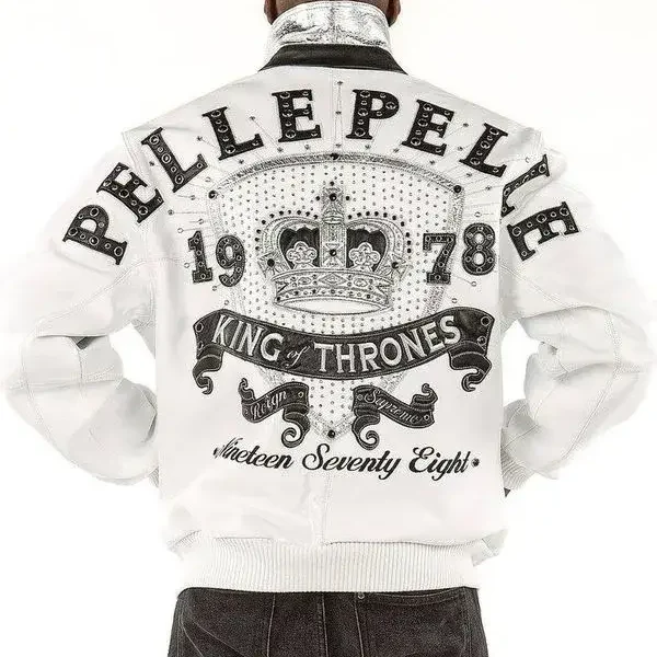 Pelle Pelle Mens King of Thrones 1978 White Jacket, pellepelle.us