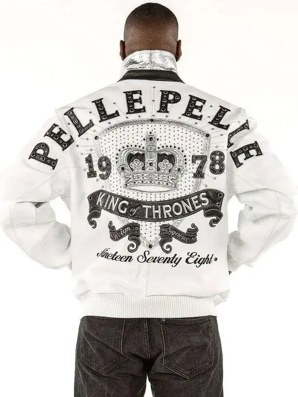 Pelle Pelle Mens King of Thrones 1978 White Jacket, pellepelle.us