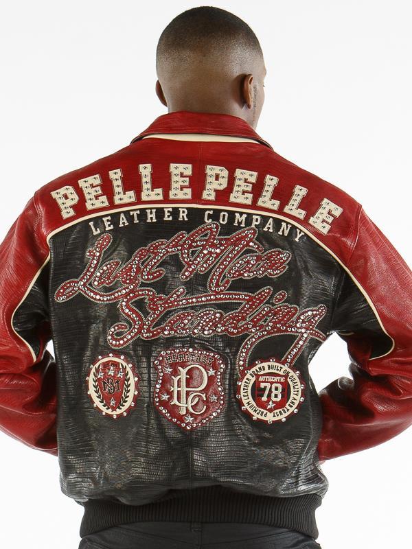 Pelle Pelle Mens Last Man Standing Red Leather Jacket, pellepelle.us