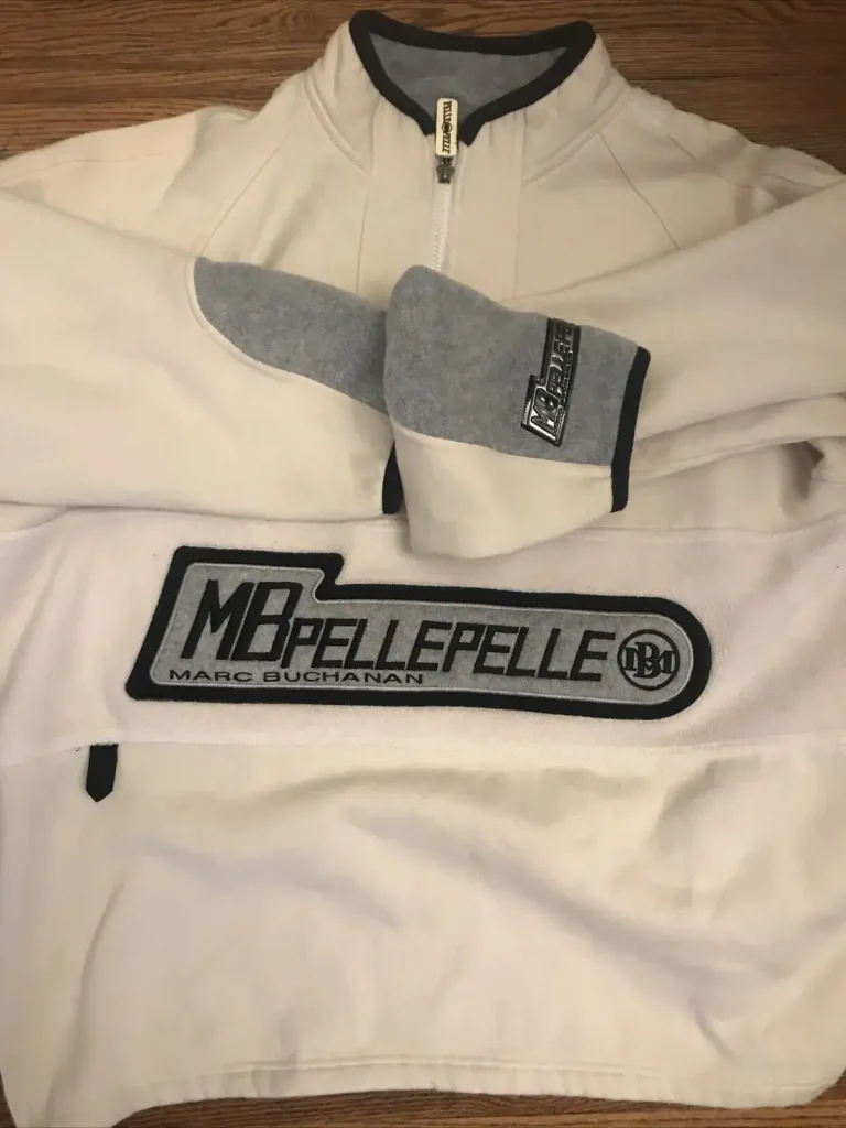 Pelle Pelle Mens Marc Buchanan Vintage Rare White Tracksuit, pellepelle.us