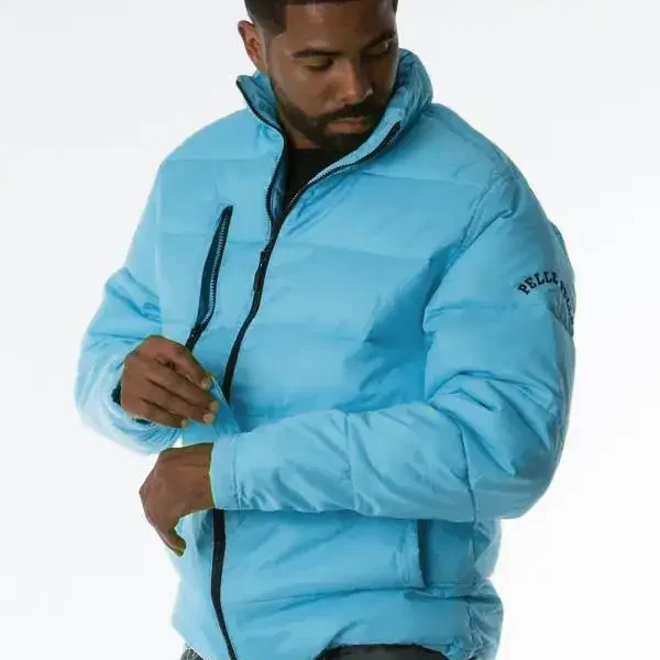 Pelle Pelle Mens March Buchanan Turquoise Puffer Jacket, pellepelle.us