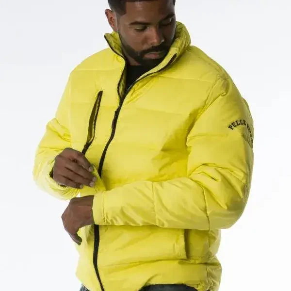 Pelle Pelle Mens March Buchanan Yellow Puffer Jacket, pellepelle.us