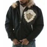 Pelle Pelle Navy Fur Hood Jacket PELLEPELLE.US