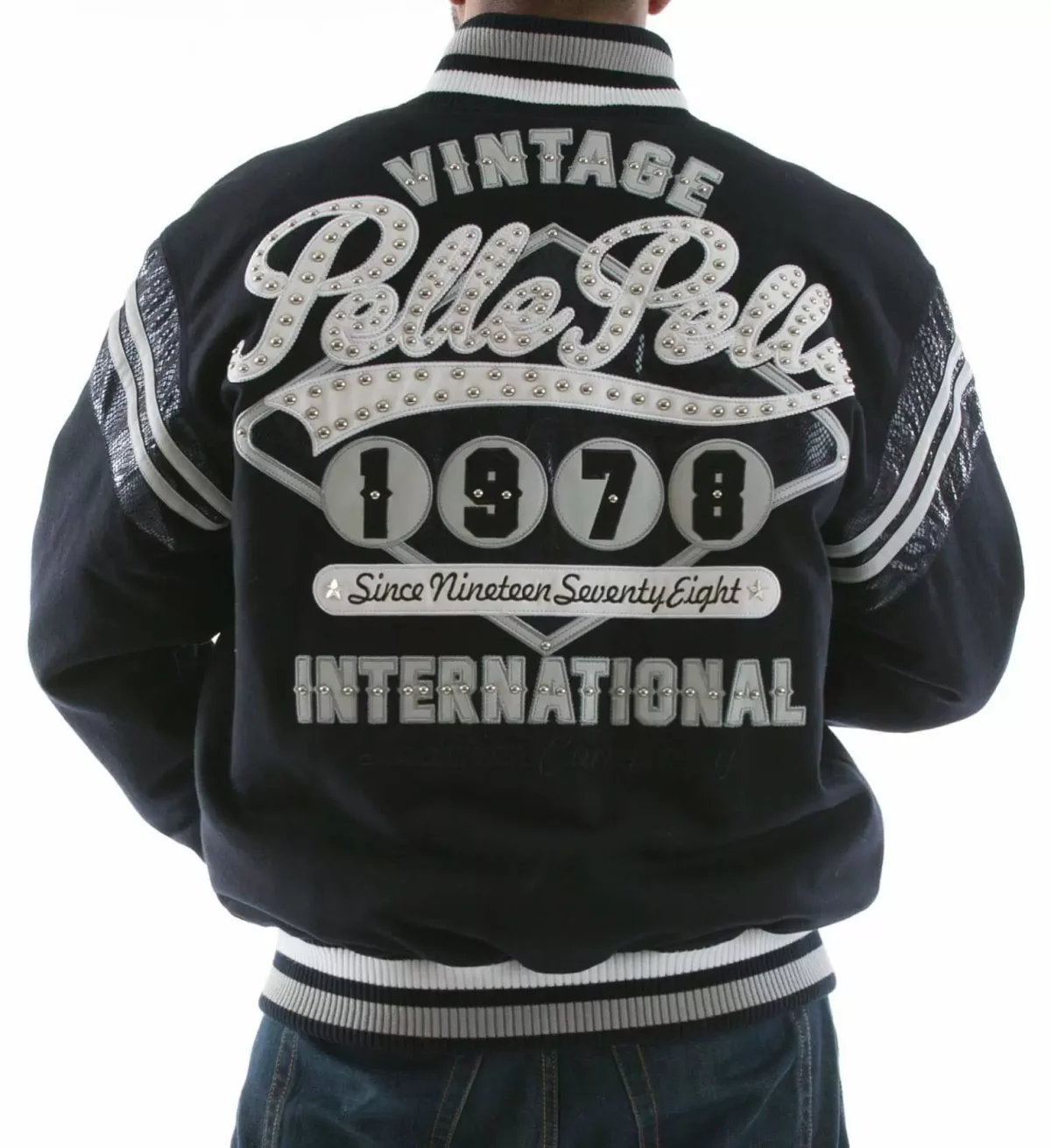 Pelle Pelle Navy Vintage International Wool Jacket pellepelle.us