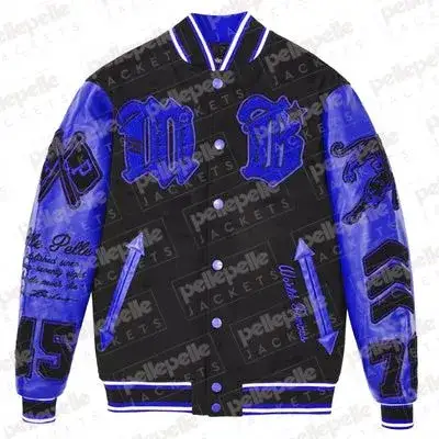 Pelle Pelle New Varsity Blue Plush Jacket pellepelle.us