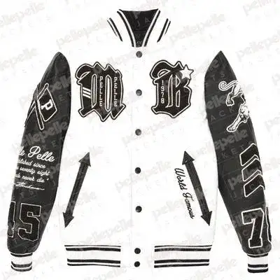 Pelle Pelle New Varsity White Plush Jacket pellepelle.us