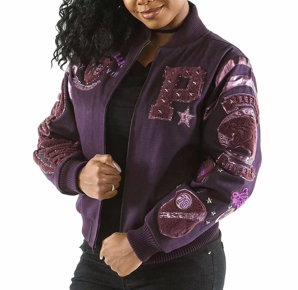 Pelle Pelle Purple Patches Varsity Jacket, PELLEPELLE.US