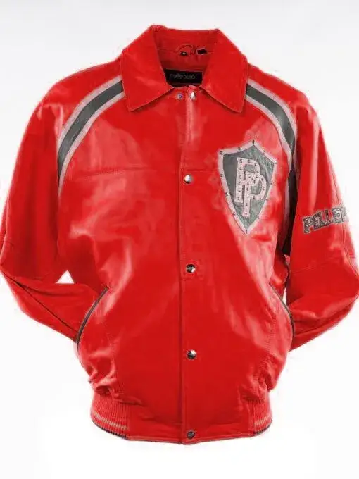 Pelle Pelle Bright Red Varsity Jacket, pellepelle.us