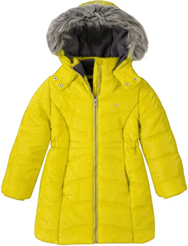 Pelle Pelle Kids Long Puffer Aerial Cabaret Yellow Coat, PELLEPELLE.US