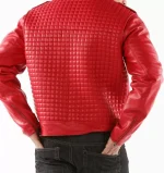 Pelle Pelle Red Houndstooth Biker Leather Jacket