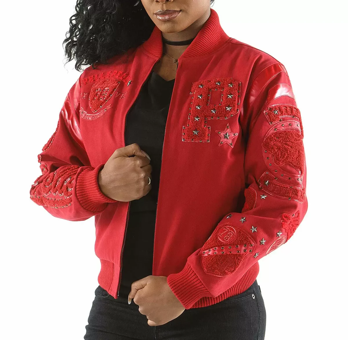 Pelle Pelle Red Patches Varsity Jacket, pellepelle.us