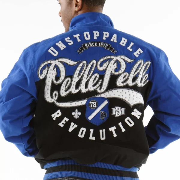 Pelle Pelle Revolution Black And Blue Jacket, pellepelle.us