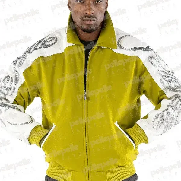 Pelle Pelle Olive Scripted Wool Jacket, pellepelle.us