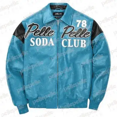 Pelle Pelle Turquoise Soda Club Plush Jacket, pellepelle.us