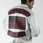 Pelle Pelle White Americana Studded Jacket