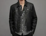 Pelle Pelle Men Verdi Black Leather Jacket, PELLEPELLE.US