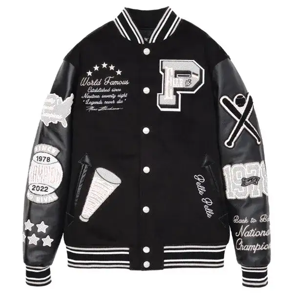 Pelle Pelle Varsity New Black and White Jacket pellepelle.us