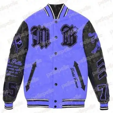 Pelle Pelle New Varsity Nile and Black Plush Jacket, pellepelle.us