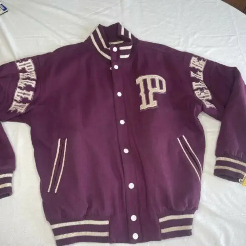 Pelle Pelle Purple Letterman Wool Jacket, pellepelle.us