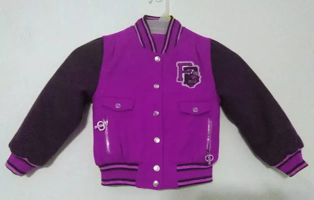 Pelle Pelle Kids Purple Varsity Wool Jacket, pellepelle.us