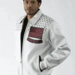 Pelle Pelle White Americana Studded Jacket, pellepelle.us