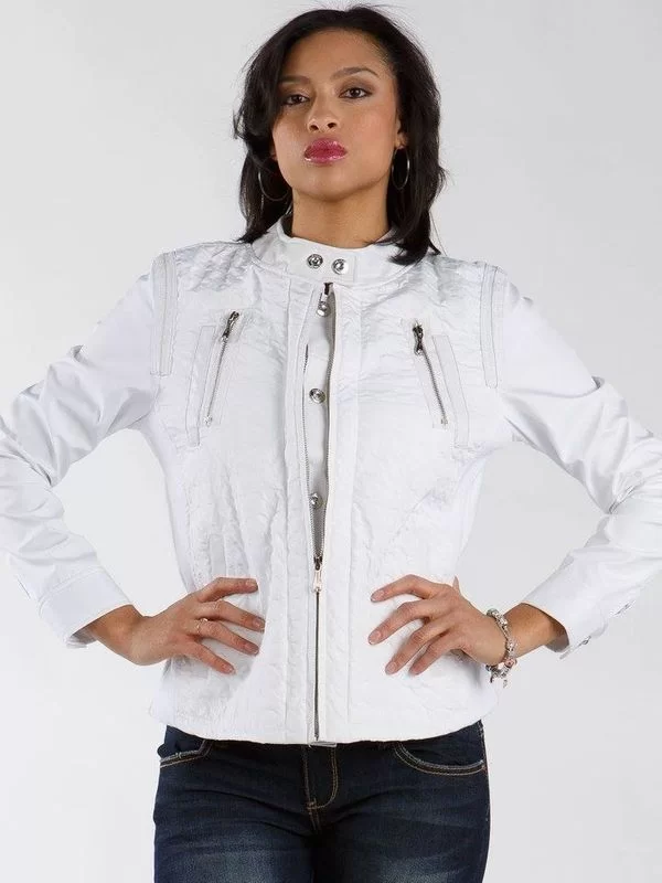 Pelle Pelle Biker Women White Jacket, pellepelle.us