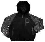 Pelle Pelle Womens Black Snake Print Wool Jacket, pellepelle.us