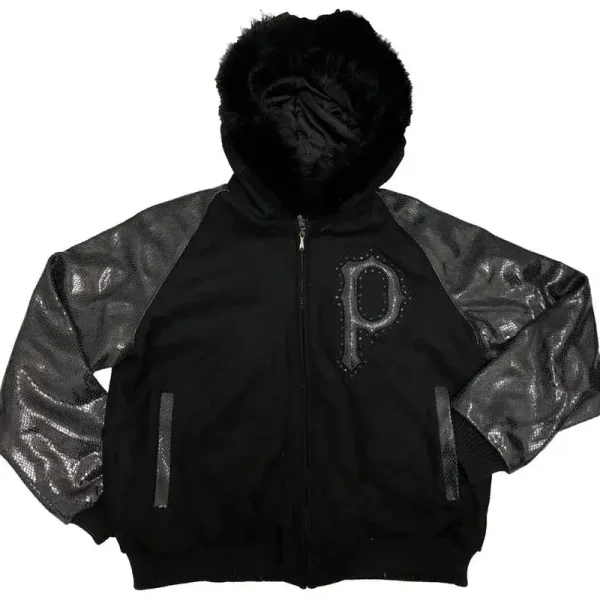 Pelle Pelle Womens Black Snake Print Wool Jacket, pellepelle.us