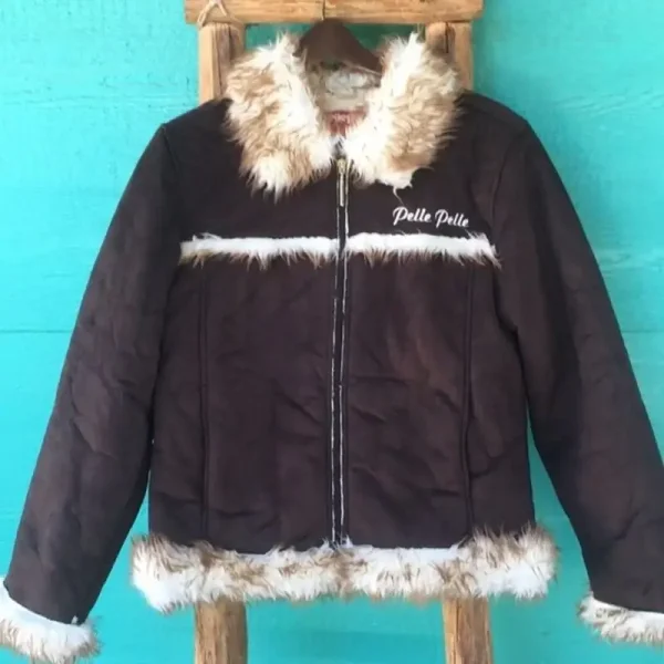 Pelle Pelle Womens Fur Brown Jacket, pellepelle.us