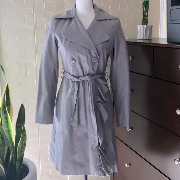 Pelle Pelle Women Grey Long Trench Coat, PELLEPELLE.US