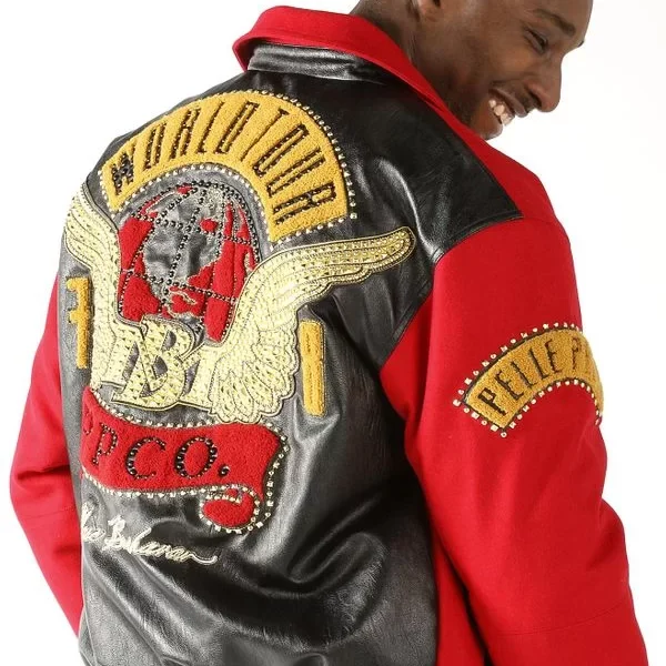 Pelle Pelle World Tour MB Red Bomber Jacket, pelle pelle.us