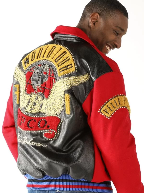 Pelle Pelle World Tour MB Red Bomber Jacket, pelle pelle.us