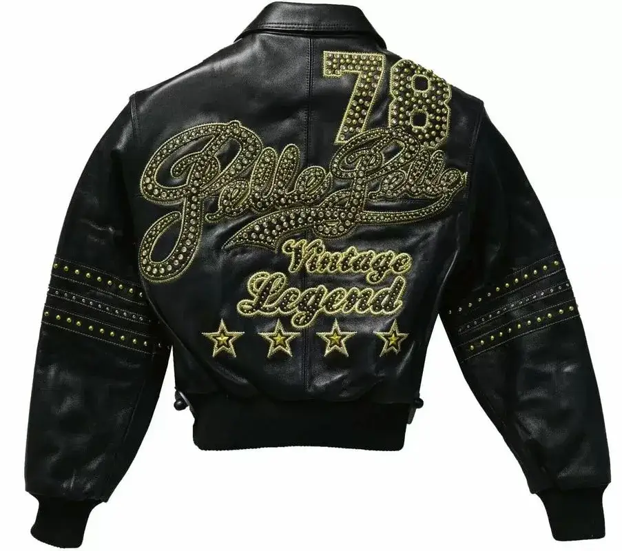 Pelle Pelle Legend 78 Black Stud Jacket, pellepelle.us