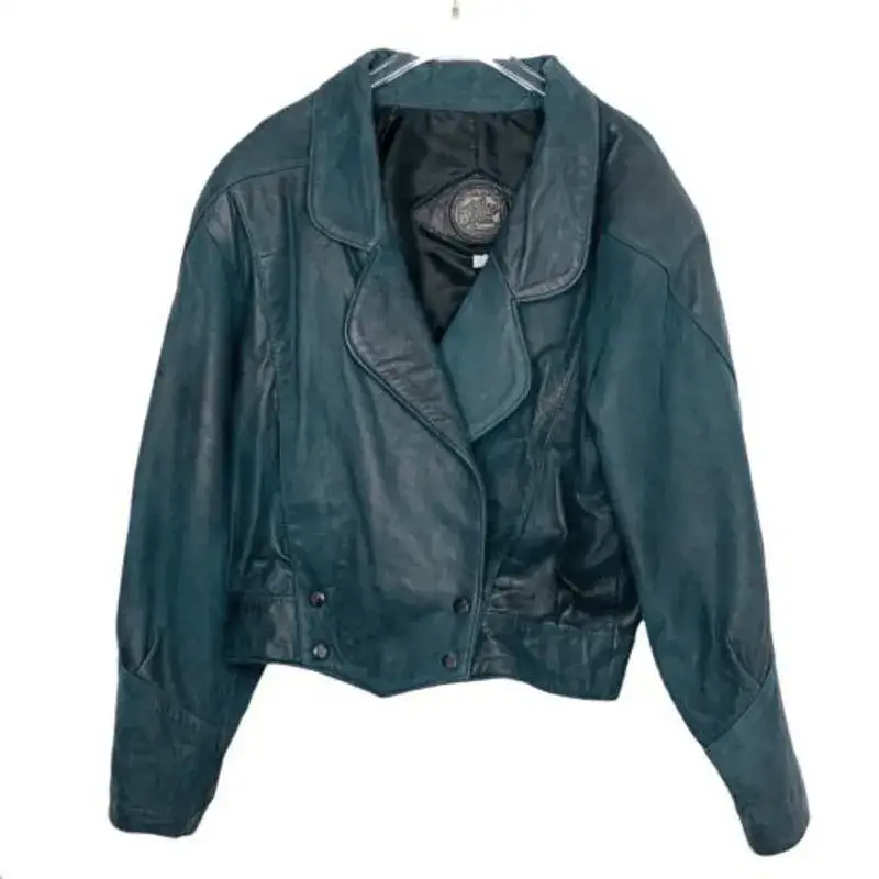 Pelle Pelle Teal Heavy Leather Jacket, pellepelle.us