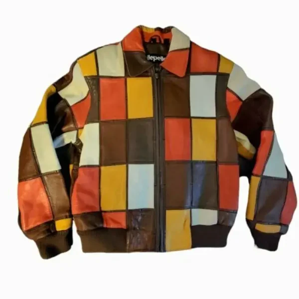 Pelle Pelle Multicolor Boxes Leather Jacket, pellepelle.us