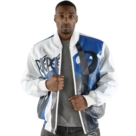 Pelle Pelle Men White Picasso Leather Jacket, PELLEPELLE.US