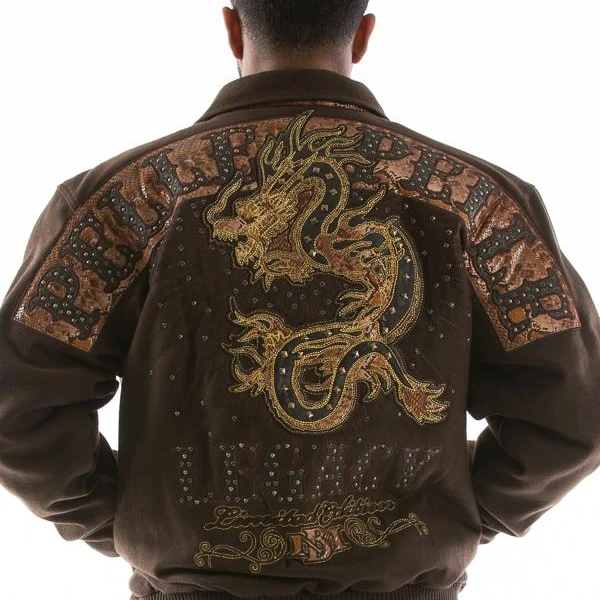 Pelle Pelle Snakeskin Dragon Brown Jacket, Pelle Pelle, PellePelle.com