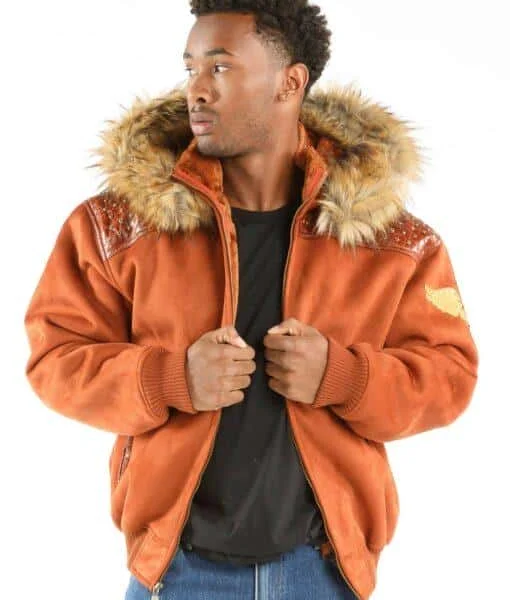 Pelle Pelle Mens Airborne Light Brown Wool Jacket, pellepelle.us