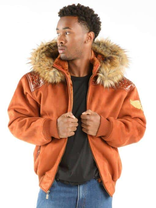 Pelle Pelle Mens Airborne Light Brown Wool Jacket, pellepelle.us