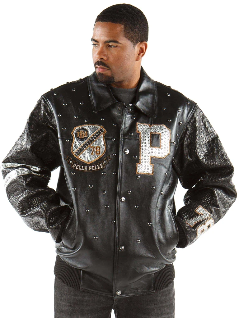 Pelle Pelle Letterman Jacket, pelleplle.us