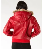 Pelle Pelle Red Leather Fur Hood Jacket, pellepelle.us