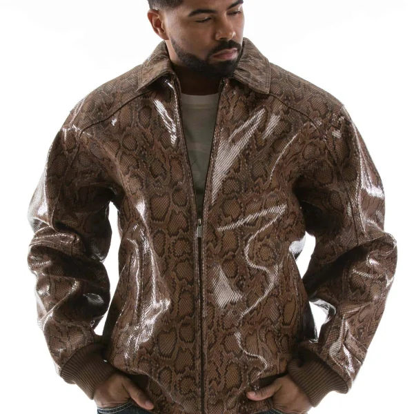 Pelle Pelle Brown Python Jacket, pellepelle.us