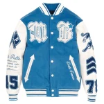 Pelle Pelle Blue Varsity MB Wool Jacket, pellepelle.us