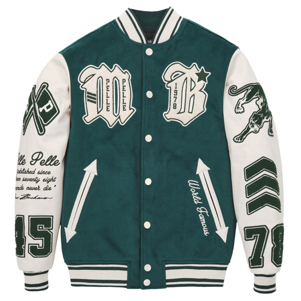 Pelle Pelle Green Varsity MB Wool Jacket, pellepelle.us