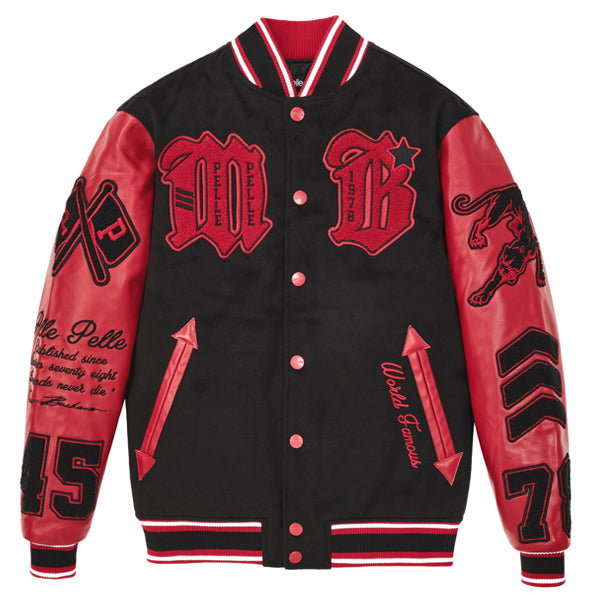 Pelle Pelle Red Varsity MB Wool Jacket, pellepelle.us