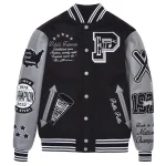 Pelle Pelle Black Varsity MB Wool Jacket, pellepelle.us